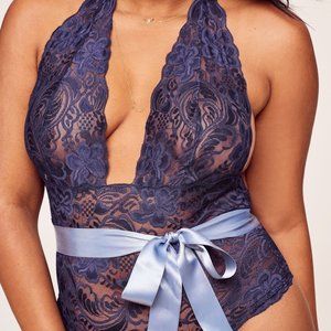 Bodysuit Unlined Plus Size SATIN BELT 3X